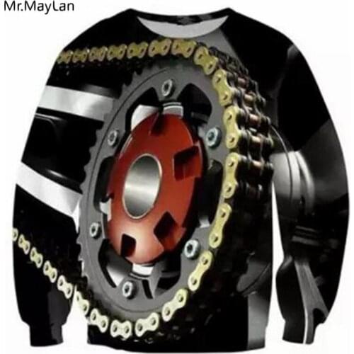 Cool Hipster Chain Gear 3D Print Sweatshirts Men/Women Rock Long Sleeve Jacket Pullovers Hoodies Casual Boy Outwear Clothes 5XL