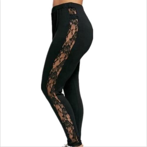 High Waist Leggings Solid Color Workout Leggings Women Clothes 2019 Side Lace Leggins Mmujer