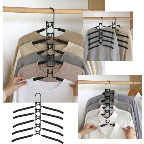 5 In 1 Multi-Layer Clothes Hangers Space-Saving Multiple Non-Slip Hanger for Wardrobe ALI88