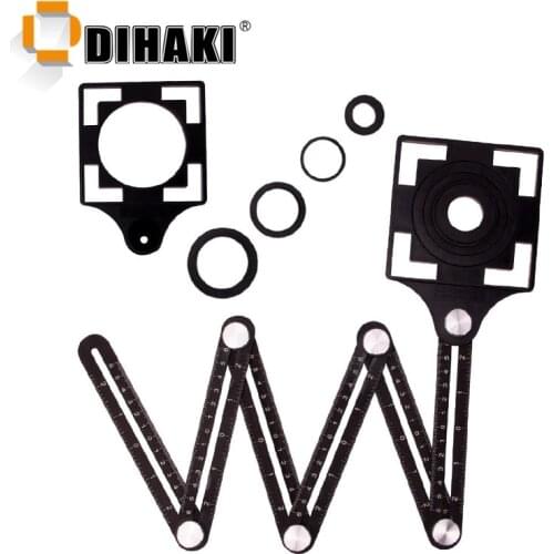 Multi Angle Ruler Angle Template 5 Holes 6-fold Aluminum Alloy Ruler Tool Hole Locator Woodworking For Tiles