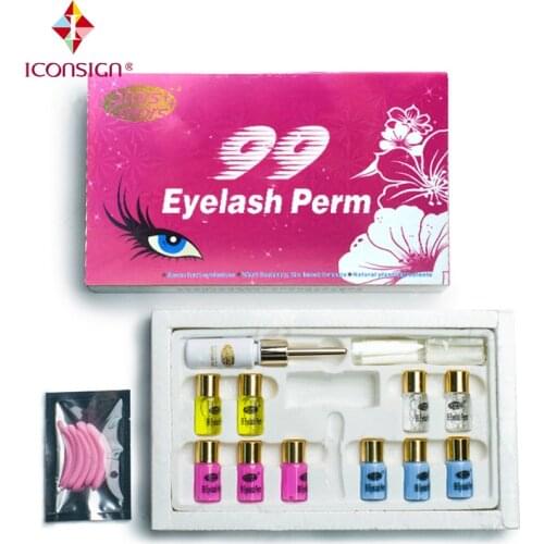 99 Lashes Perming Kit Longer Curling Eyelash Lift Perm Solution Cleanser Fixation Collagen Glue Growth Full Set