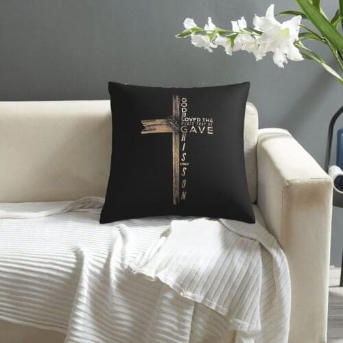 John 3 16 Christian Cross Bible pillowcase printed cushion cover sofa waist pillow pillow cover