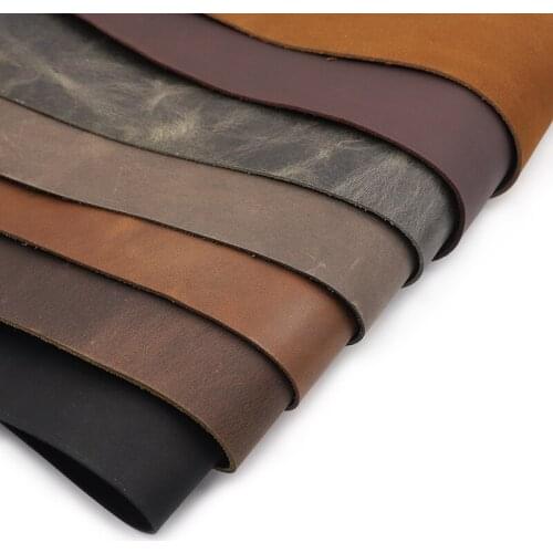 New Crazy Horse Leather Material DIY Hand Leathercraft Vintage Oil Tanned Leather Piece Pull-Up Cowhide First Layer of Leather