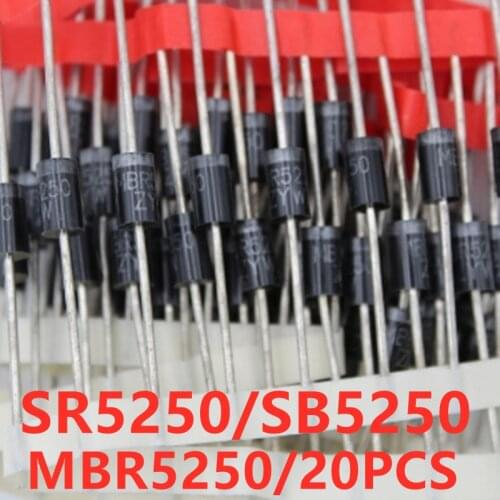 New original Schottky diode 5A 250V SR5250 SB5250 MBR5250 HBR5250 20pcs/lot