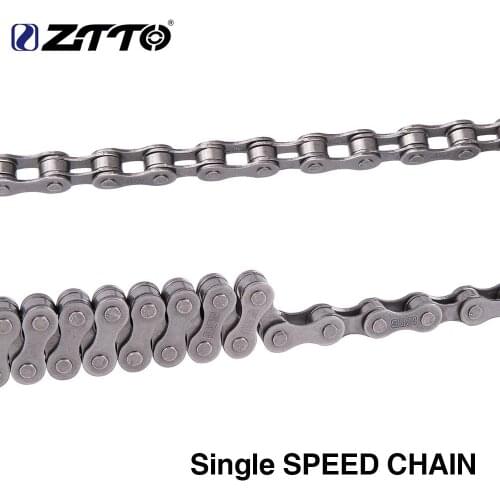 Single Speed Bicycle Chain Silver Grey Chrome Hardened Chains for Mountain Bike Road Bicycle Parts