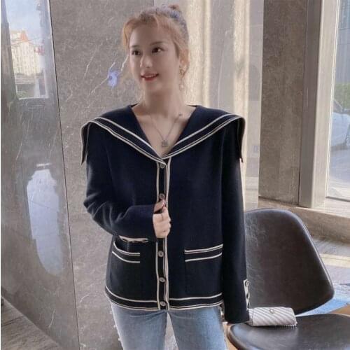 5 PCS Wholesal Women Autumn Winter Cardigan Long Sleeve Button Decoration Sweater Tops Ladies Casual sweater coat woman sweaters