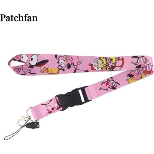 Patchfan Cartoon lanyard Couple ID Card Badge Cartoon Neck Straps Gym Key Mobile Phone USB Holder webing A2335