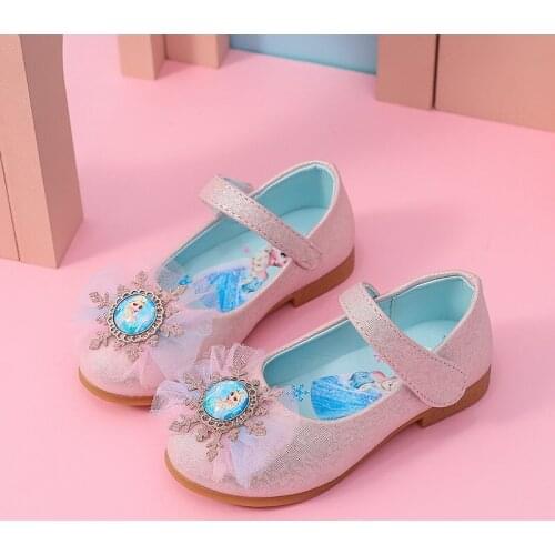 Disney frozen 2 girls Flowers princess elsa anna Casual Shoes kids Shiny soft dancing shoes Europe size 26-34
