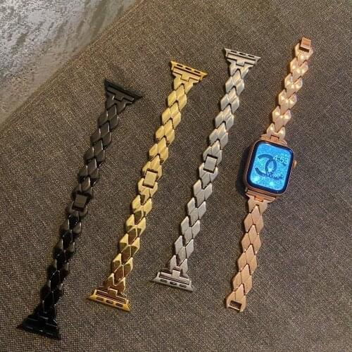 Band For Apple Watch6 5 4 3 2 1 42mm 38mm 40MM 44MM Metal Stainless Steel Watchband Bracelet Strap for iWatch Series Accessories