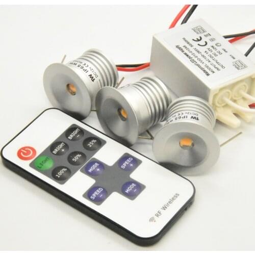 RGB 12V 15mm 25mmi Indoor Spotlight Dimmable Led Spots Canopy 1W Stair Cabinet Light Ceiling Spot Light with Remote Controller