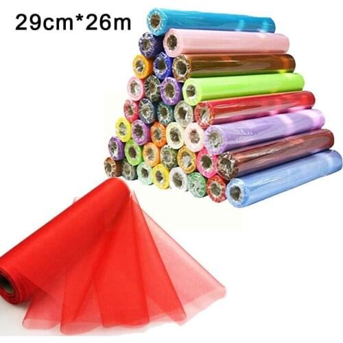 25CM X 29CM Tulle Roll Organza Roll Red Blue Tulle Tutu Decor Party Skirt Fabric Gift Decoration Organza Wedding For DIY Gi T5I6