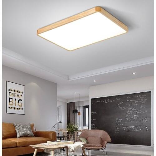 Modern Wood LED ceiling light for Bedroom Kitchen square ceiling lamp light fixture led light for room living room decoration