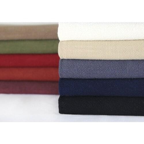 132*100cm Thick Winter Plain Cotton Linen Wrinkled Fabric Solid Color Linen Cotton Crepe Texture Linen Fabric Washed Linen AT285