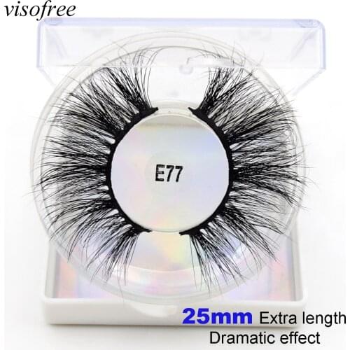 Visofree Makeup Eyelashes 8D Mink Lashes Crisscross Dramatic Mink False Eyelashes Handmade Reusable Lash 25mm Lashes E77