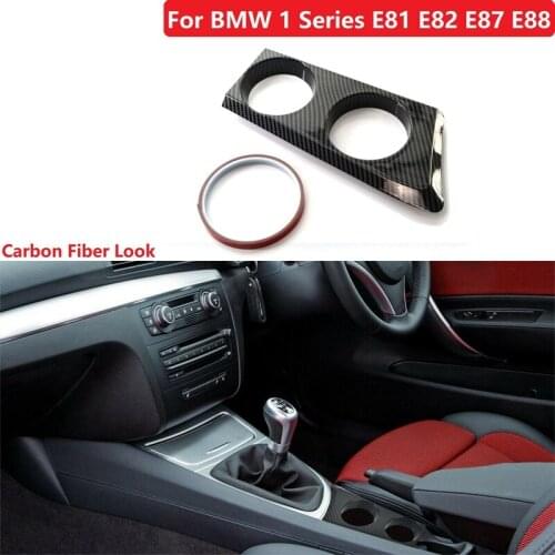 Carbon Fiber Look High Quality Front Center Console Drinks Water Cup Holder Bracket for-BMW 1 Series E81 E82 E87 E88 RHD