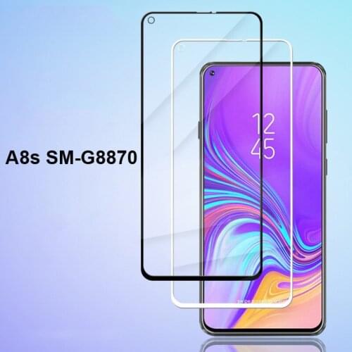 1pcs Ultra-Thin white black color full screen protector Tempered Glass film For Samsung Galaxy A8s Screen protective glass film