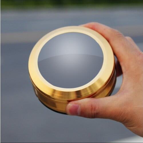 100mm diameter 50mm high paperweight magnifying glass dome with golden metal ring
