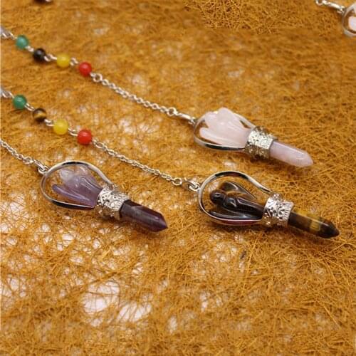 12pcs Natural Stone Hexagon cherub chakra Necklace Pendants Meditation Quartz Treat Crystal Charm for Jewelry Making Free