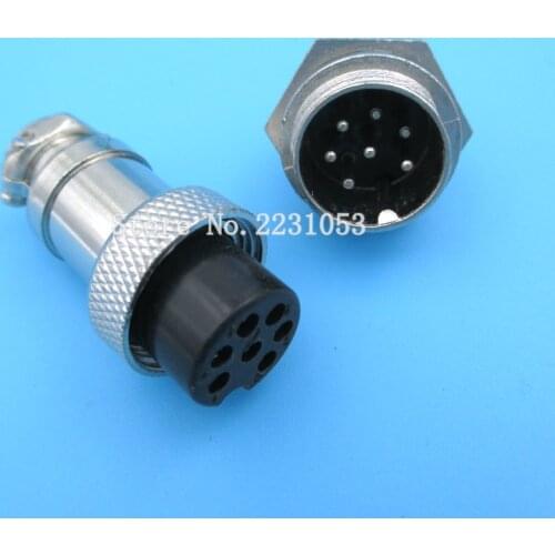 2 Sets/Lot GX16 7 Pins Male & Female Diameter 16mm Wire Panel Connector GX16-7 Circular Connector Aviation Socket Plug