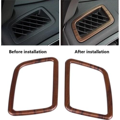 2 pcs Car Peach Wood Grain Air Outlet Frame Cover Trim Frame for Honda CRV 2017 Car Styling Car Accessories car sticker New