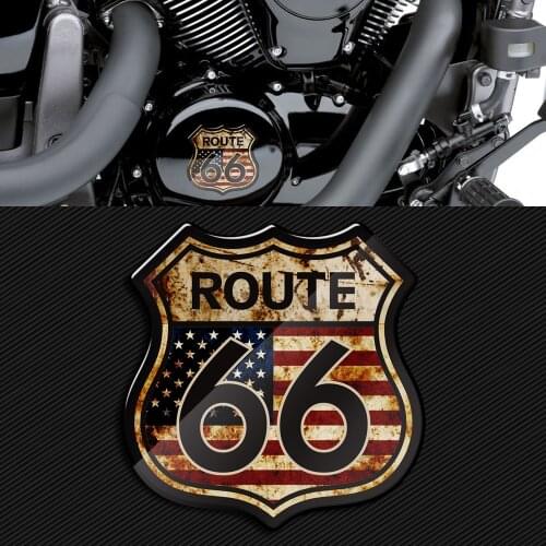 3D Motorcycle Sticker America US The Historic Route 66 Stickers Fit for Harley Touring Electra Glide Ultra Road King