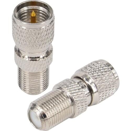 50 pieces/lot) Nickel Plated Mini UHF Male to F Female Straight Connector RF Coax Adapter