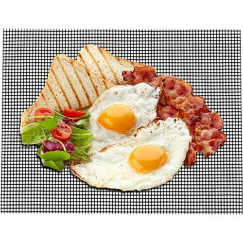 Bluedrop Non stick oven liner Grilling mesh sheet BBQ cooking sheet PTFE Non stick Perforated food grade baking mat 60X40CM