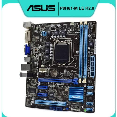For ASUS P8H61-M LE R2.0 PC Motherboard For Intel H61 P8H61 LGA 1155 DDR3 SATA II PCI-E X16 Used Desktop Mainboard