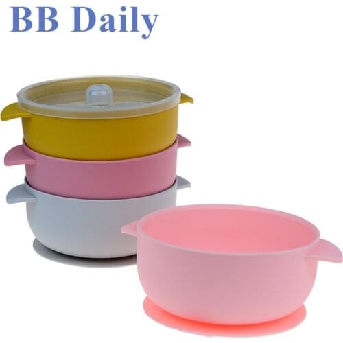 BB Daily Non-Slip Feedings Silicone Bowl Tableware silicone tableware Silicone Baby Feeding Set Waterproof Spoon