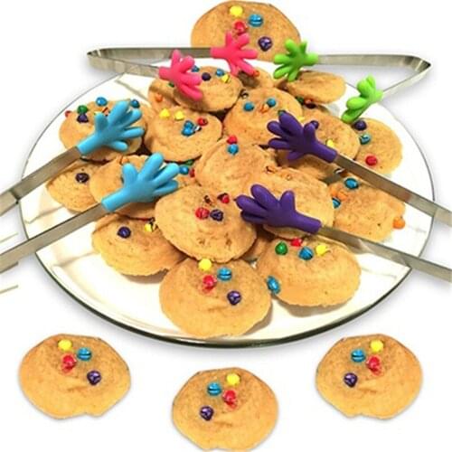 Stainless Steel Buffet BBQ Pastry Sweet Clamp Pliers Salad Ice Cube Tongs Clips by random color