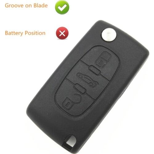 Brand New Car Covers 3 Buttons Flip Folding Key Case 8mm width Blade Trunk Button No Battery Place For Citroen Key C4 c4l