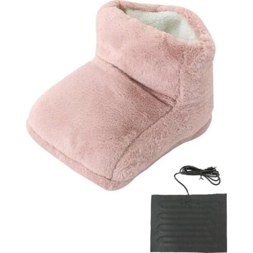 CPDD Winter Washable USB Electric Foot Warmer Pad Soft Cushion Ski Boot Detachable Heated Slipper Shoes