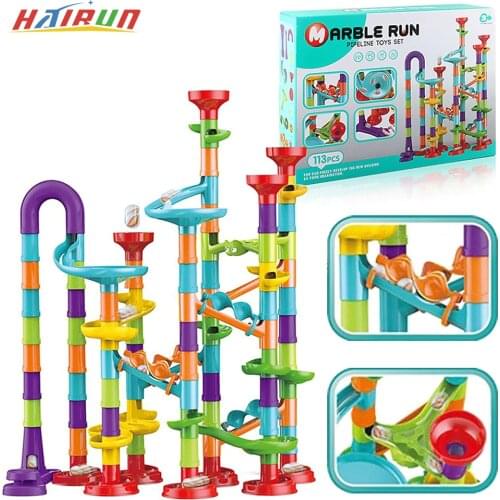 3D Slide Marble Race Run Building Blocks Electric Marble Run Childrens Brinquedos Educativo Assembling Blocks Toy For Kids