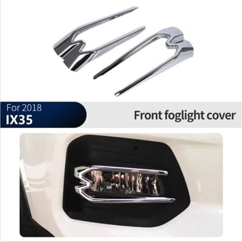 For Hyundai IX35 2018-2020 ABS Chrome Plated Front Fog Lamp Frame Front Fog Lamp Decoration Bright Strip Car Accessories