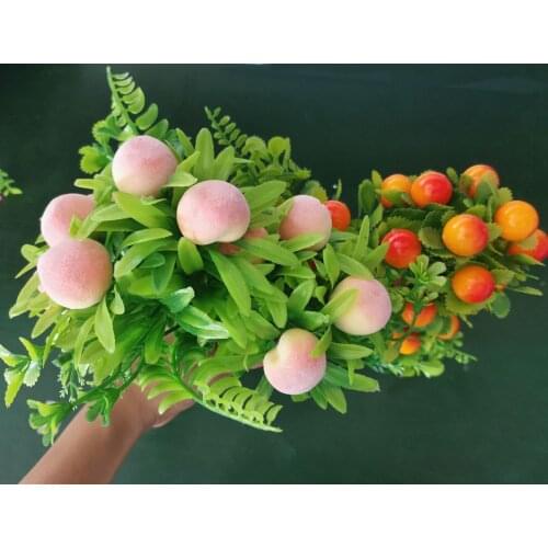 WITHOUT POT Artificail Fruit Plants Home Decor Bonsai Simulation Decorative Artificial Fake Plants Ornaments (NO VASE )