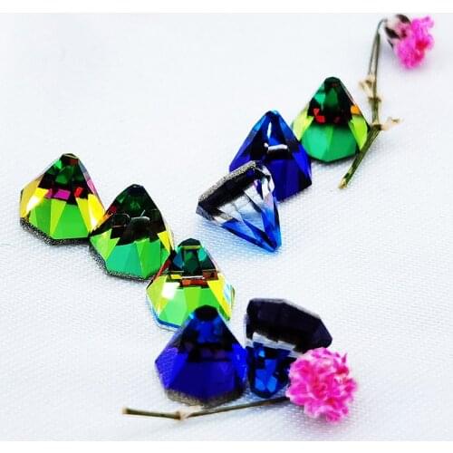 K9 flat Stone Pagoda Heptagon Nail Pixie rhinestones particle crystals parts stickers rhinestones for diy clothing decorations