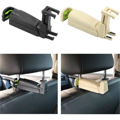 Back Hook 2 in 1 Car Headrest Hook with Phone Holder Seat Back Hanger for Bag Handbag Purse Grocery Cloth Foldble Clips Organiz