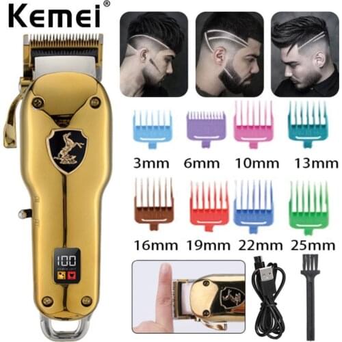 Kemel Hair Clipper Set Electric Hair Trimmer Cordless Shaver Trimmer Men Barber Hair Cutting Machine for Men Rechargeable USB