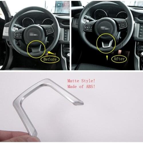 Lapetus Accessories For Jaguar XF 2016 2017 2018 2019 Steering Wheel Shape U Decoration Frame Molding Cover Kit Trim 1 PCS / ABS
