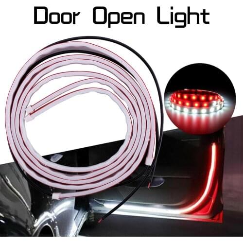 NEW 2PCS Car Door Opening Warning Lights 144LED Strobe Flashing Anti Rear-end Collision Safety Lamps Welcome Flash Light