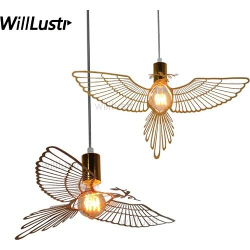 Replica Hommin Design Modern Bird Pendant Light Engraved Sculpture Flying Bird Dinning Room Bar Restaurant Hotel Suspension Lamp