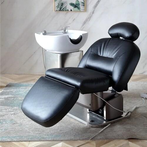 Simple Barber Shop Full Automatic Electric Massage Shampoo Bed Beauty Salon Japanese High-end Rotate Flushing Bed