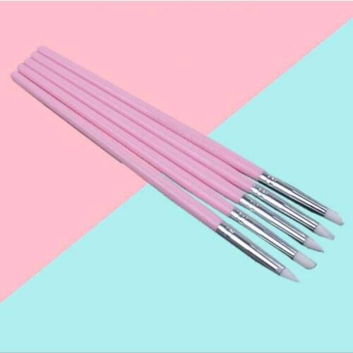Silicone Pen Nail Art Liner Painting Nail Point Manicure Tool 5Pcs/set