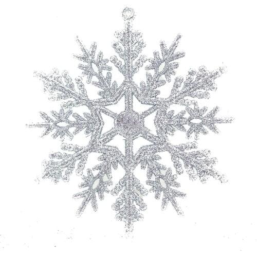 6pcs/set Glitter Snowflake Christmas Tree Snowflakes Hanging Christmas Tree Decoration Snowflakes Window Decor Navidad 10cm