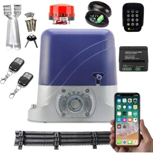 Heavy Duty 2600LBS Automatic Electric Sliding Gate Opener for 1300kg Door Gate with 4M Nylon Rack WiFi Remote Control Optional