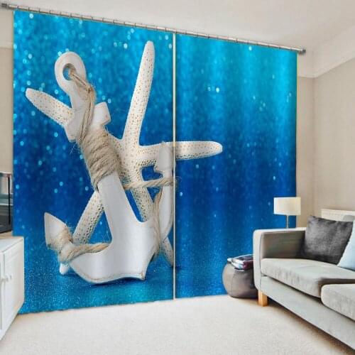 Photo blue ocean curtains 3D Window Curtains For Living Room Bedroom Customized size 3d curtains