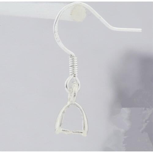 20-50PCS Lot S925 Label Hooks Earrings Jewelry Findings Pinch Bail 925 Sterling Silver Earring Ear Wire DIY Making Jewelry Acces