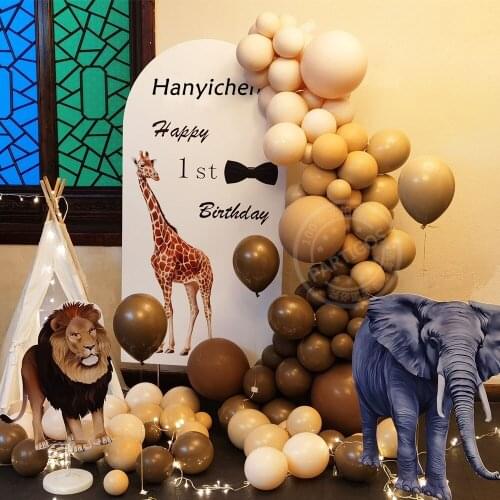 140pcs Double layer Coffee Balloons Garland Wedding Arch Birthday Backdrop Double Skin Latex Balloon Baby Shower Party Decor