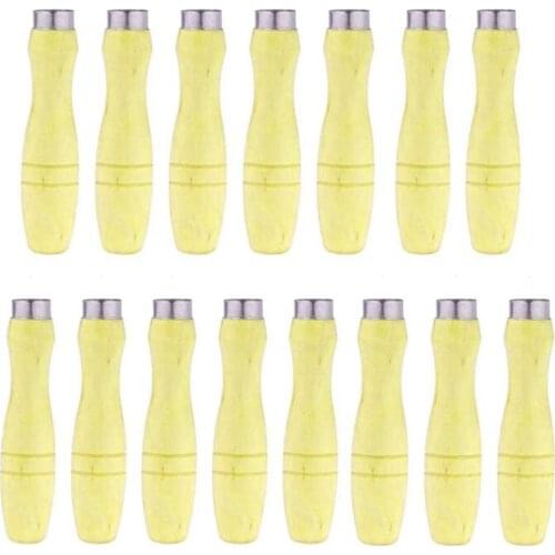 15PCS Metal File Wooden Handle with Strong Metal Collar Wood File Handle (Suitable for Files Under 10 Inches in Inches)