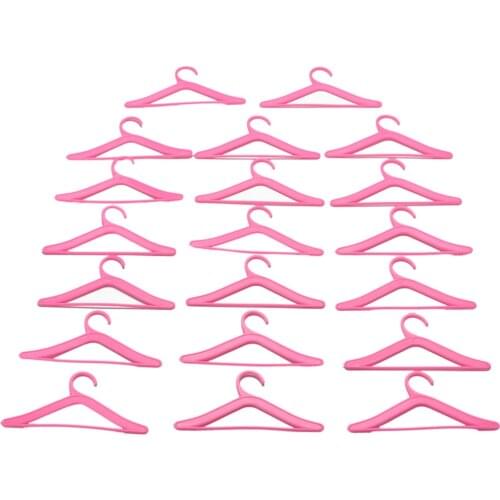 20 Pcs Pink Dress Clothes Hangers For Doll Pretend Play Girls' Gifts Dolls Accessories For s Hot Sell